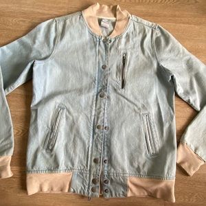 Nike denim varsity jacket